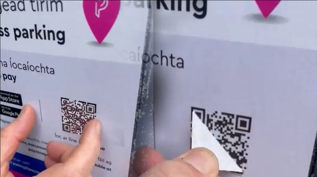 No escanees sin mirar: Bandas organizadas pegan pegatinas falsas en parquímetros y cargadores